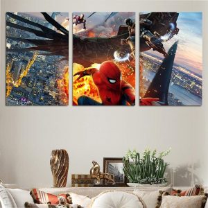 Spider-Man Homecoming Vulture Ironman Iconic 3pc Wall Art Canvas Print
