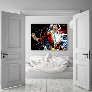 Captain Marvel Superhero Electric 1pc Wall Art Canvas Print