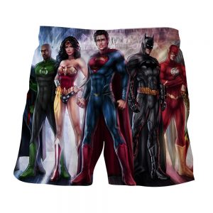 Justice League Heroes Cool Fan Art Design Full Print Shorts - Superheroes Gears