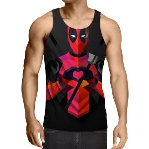 Hilarious Deadpool Love Icon Modern Design 3D Print Tank Top - Superheroes Gears