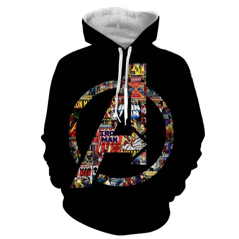 marvel the avengers symbol iron man unique style 3d hoodie superheroes gears