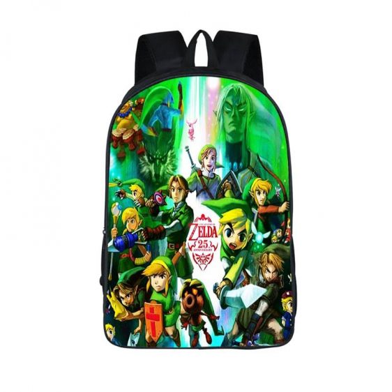 25 Years Of Legend of Zelda Evolution of Link Backpack Bag