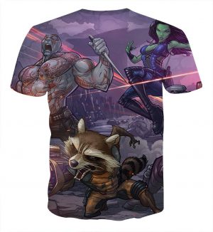 Guardians of the Galaxy Team Fighting Anime Theme 3D T-shirt - Superheroes Gears