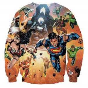 Justice League Heroes Fighting Dope Design 3D Print Sweatshirt - Superheroes Gears