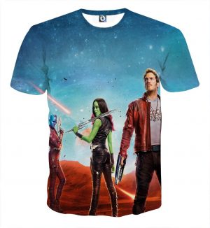 Guardians of the Galaxy Part 2 Team Poster Vibrant 3D T-shirt - Superheroes Gears