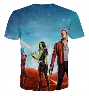 Guardians of the Galaxy Part 2 Team Poster Vibrant 3D T-shirt - Superheroes Gears