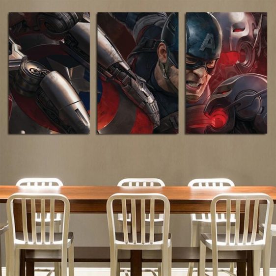 Avengers Age Of Ultron Mad Captain America 3pcs Canvas Print
