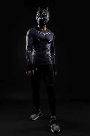 Black Panther Civil War Long Sleeves Athletic Compression T-shirt - Superheroes Gears