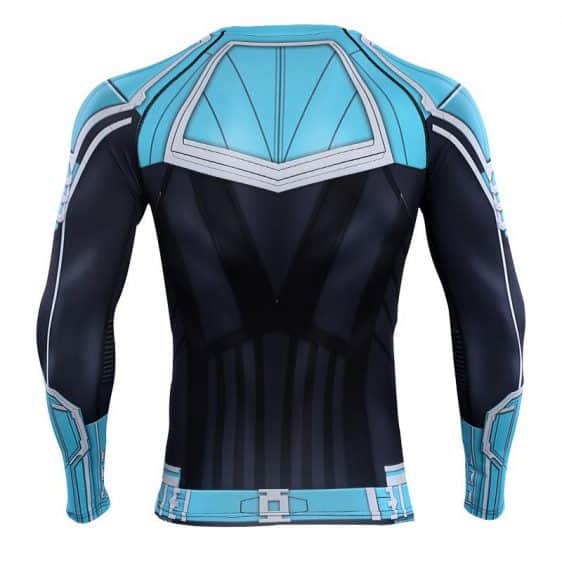 Captain Marvel Blue Long Sleeves Cosplay Compression T-Shirt