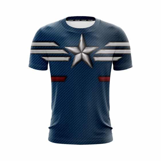 Captain America STRIKE Stealth Blue Suit With Shield T-Shirt