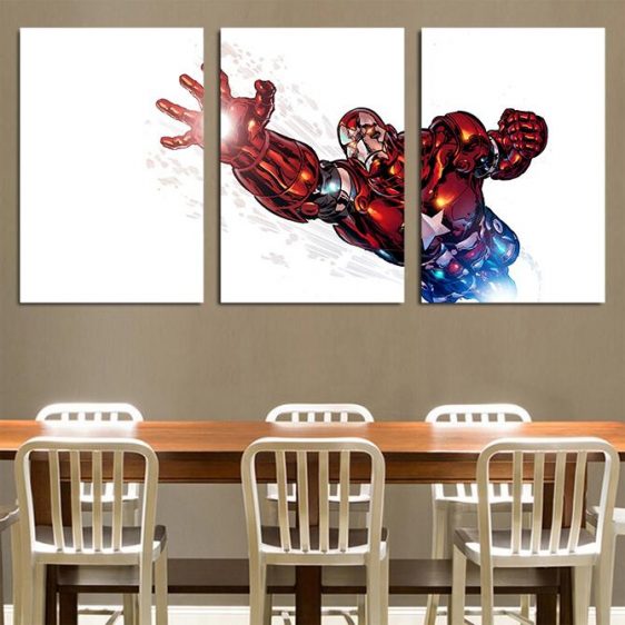Captain America Suit-Inspired Iron Man Armor 3pcs Canvas Art