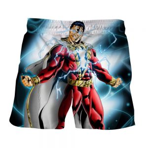 Captain Marvel Superhero Electrifying Fashionable Blue Shorts