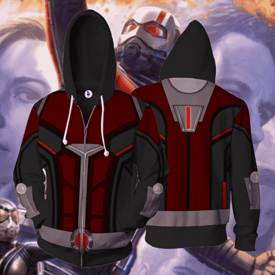 Cool Ant-Man Superhero Armor Suit Full Print Zip Up Hoodie