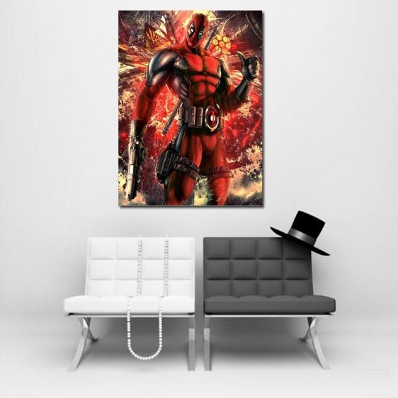 Cool Marvel Wade Wilson Deadpool Thumbs Up 1pc Canvas Print