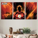 DC Comics Flash The Fastest Man Red Suit 3pcs Canvas Print