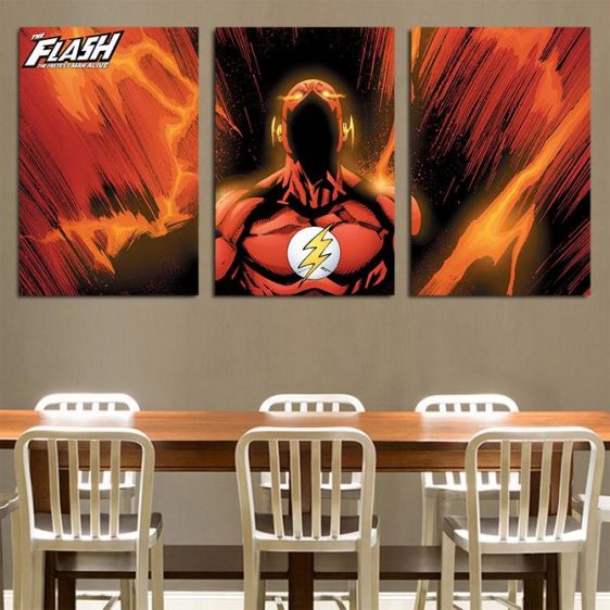 DC Comics Flash The Fastest Man Red Suit 3pcs Canvas Print