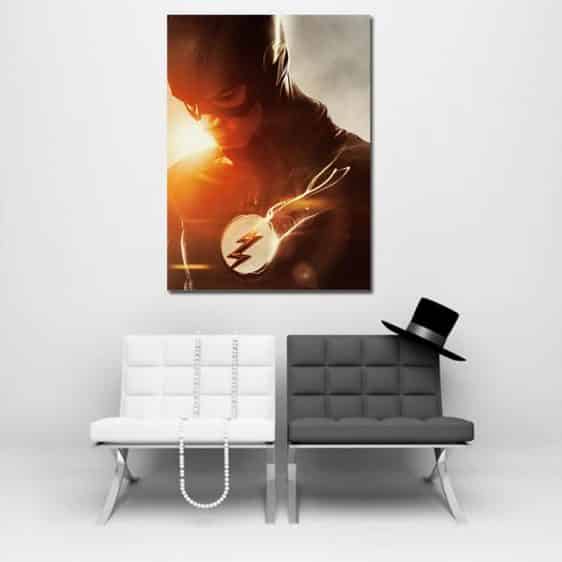 DC Flash Sunset Lens Flare Effects 1pc Wall Art Canvas Print