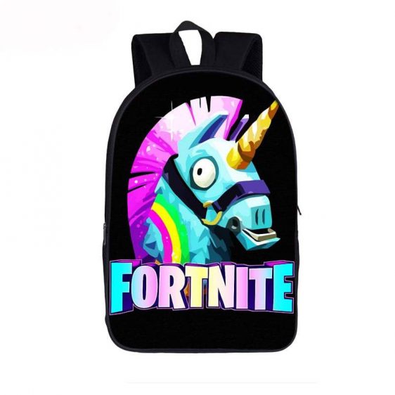 Fortnite Battle Royal Wacky Rainbow Unicorn Black Backpack