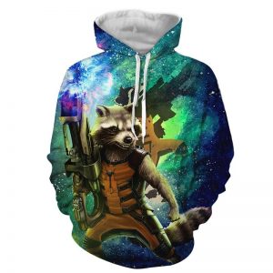 Guardians Of The Galaxy Awesome Rocket Raccoon Green Hoodie