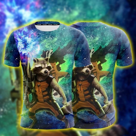 Guardians Of The Galaxy Awesome Rocket Raccoon Green T-Shirt