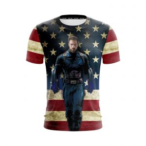 Marvel Captain America Avengers III Uniform US Flag T-Shirt