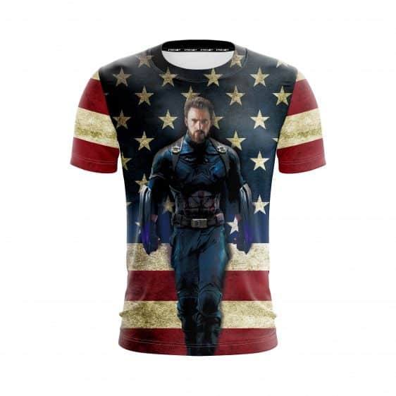 Marvel Captain America Avengers III Uniform US Flag T-Shirt