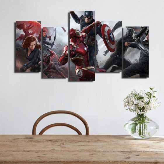 Marvel Captain America Civil War 5pcs Wall Art Canvas Print