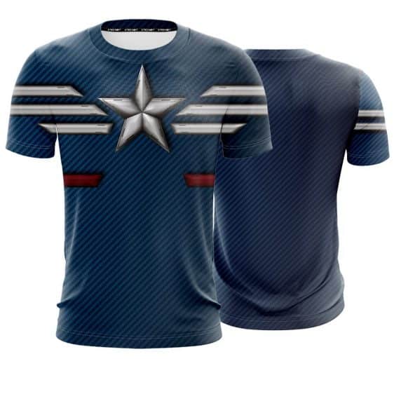 Marvel Captain America The STRIKE Stealth Suit Blue T-Shirt
