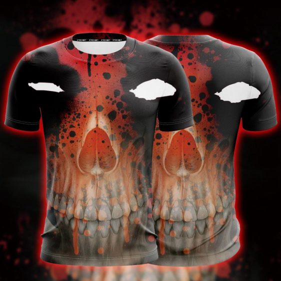 Marvel Deadpool Mask With Wade Skeleton Face Figure T-Shirt