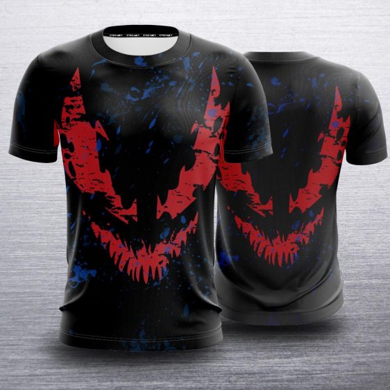 Marvel Scary Venom Symbiote Red Shadow Face Black T-Shirt
