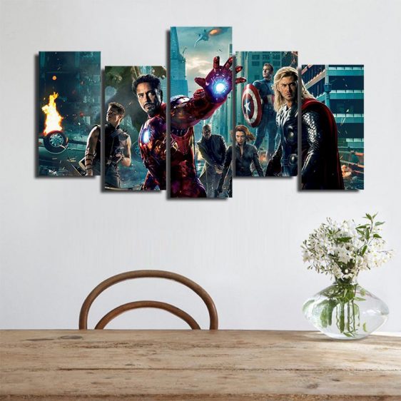 Marvel Superhero The Avengers 5pcs Wall Art Canvas Print