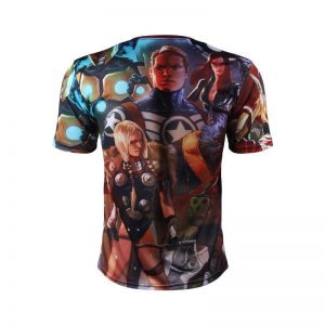 Marvel The Avengers Team Members 3D Full Printed Workout T-shirt - Superheroes Gears