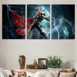 Marvel Thor The God Of Thunder 3pcs Wall Art Canvas Print
