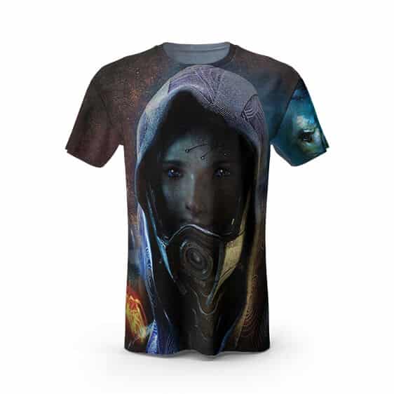 Mass Effect Tali Zorah Mask Portrait Game Theme T-Shirt