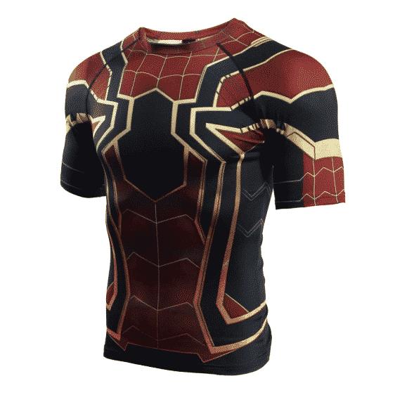 Spider-Man Infinity War Costume Short Sleeve Compression Shirt