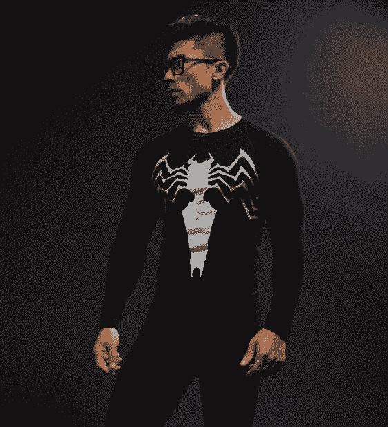 Marvel Venom Black Long Sleeve Fitness Compression 3D Shirt
