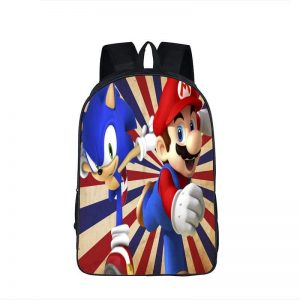 Super Mario Sonic The Hedgedog Retro Style Backpack Bag