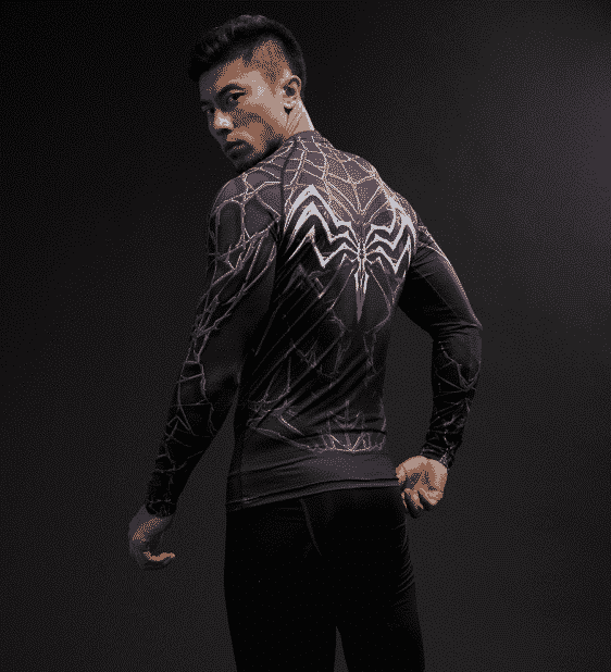 Marvel Venom Suit Long Sleeves Cosplay Compression 3D Shirt