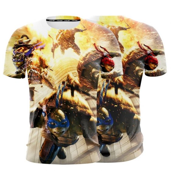 Teenage Mutant Ninja Turtles Running From The Fire T-Shirt