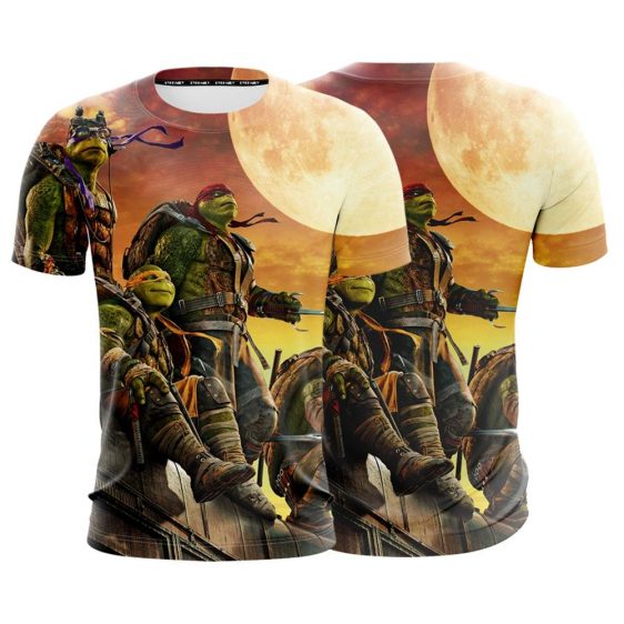 Teenage Mutant Ninja Turtles Superhero Orange Sunset T-shirt