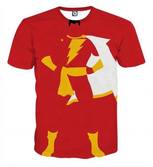The Knockout Dynamite Captain Marvel Shazam Red Print T-Shirt