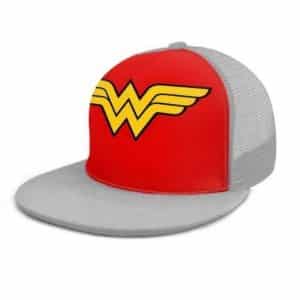 Wonder Woman Golden Symbol Sparkling All Red Snapback Hat
