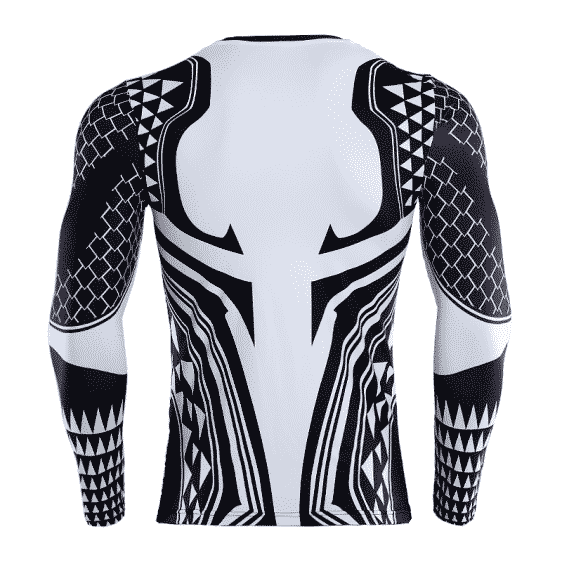 DC Aquaman White Long Sleeves Cosplay Compression 3D T-Shirt