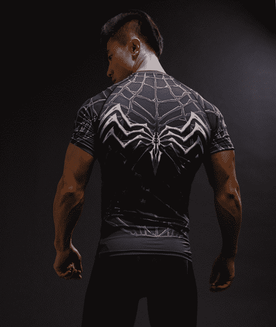 Marvel Venom Suit Short Sleeves Cosplay Compression 3D Shirt