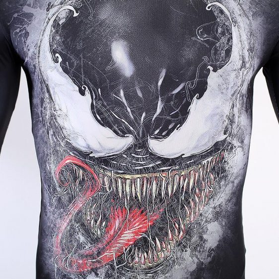 Marvel Venom Black Short Sleeves Compression Fitness T-Shirt