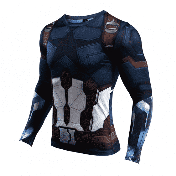 Marvel Captain America Long Sleeve Cosplay Compression Shirt