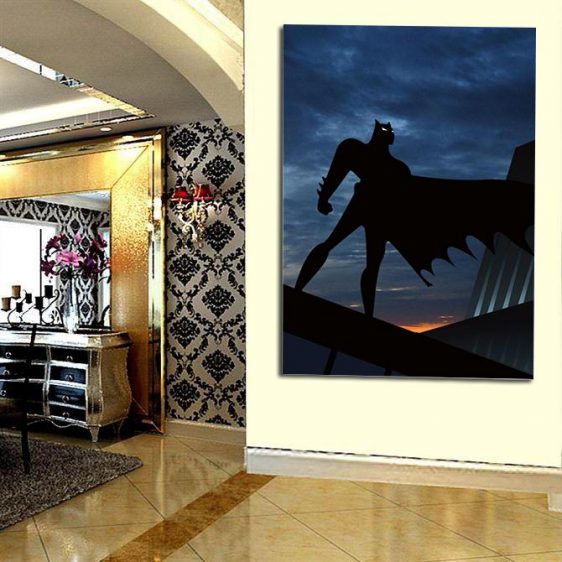 Batman Superhero Silhouette On the Sunset 1pc Canvas Wall Art