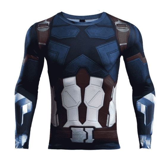 Marvel Captain America Long Sleeve Cosplay Compression Shirt