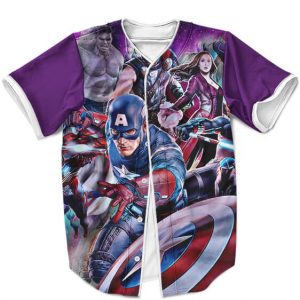 Avengers Age Of Ultron Superheroes Violet Baseball Jersey
