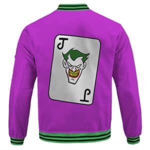 The Joker Prince Of Crime Cartoon Logo Cool Purple Bomber Jacket